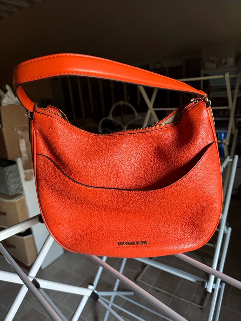 Michael Kors Fallon Large Shoulder Bag in Orange